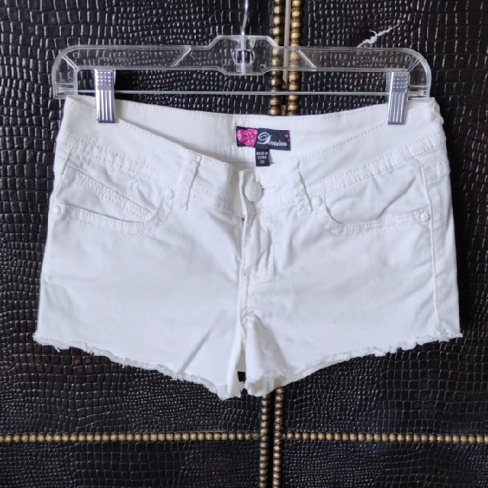 2B Bebe White Jean Shorts